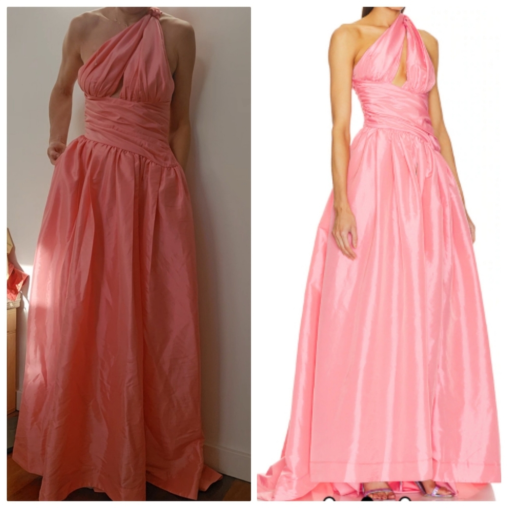 NBD Chey One-Shoulder Maxi Dress in Pink